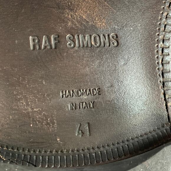 RAF SIMONS Size 8 Brown Pebble Grain Leather Lace-Up Ankle Chukka Boots main image 8